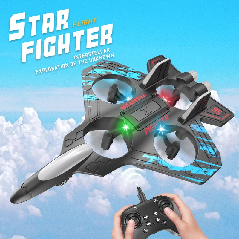 2.4G remote control fighter electric foam glider stunt tumbling UAV hovering helicopter  with LED colorful lights aircraft model