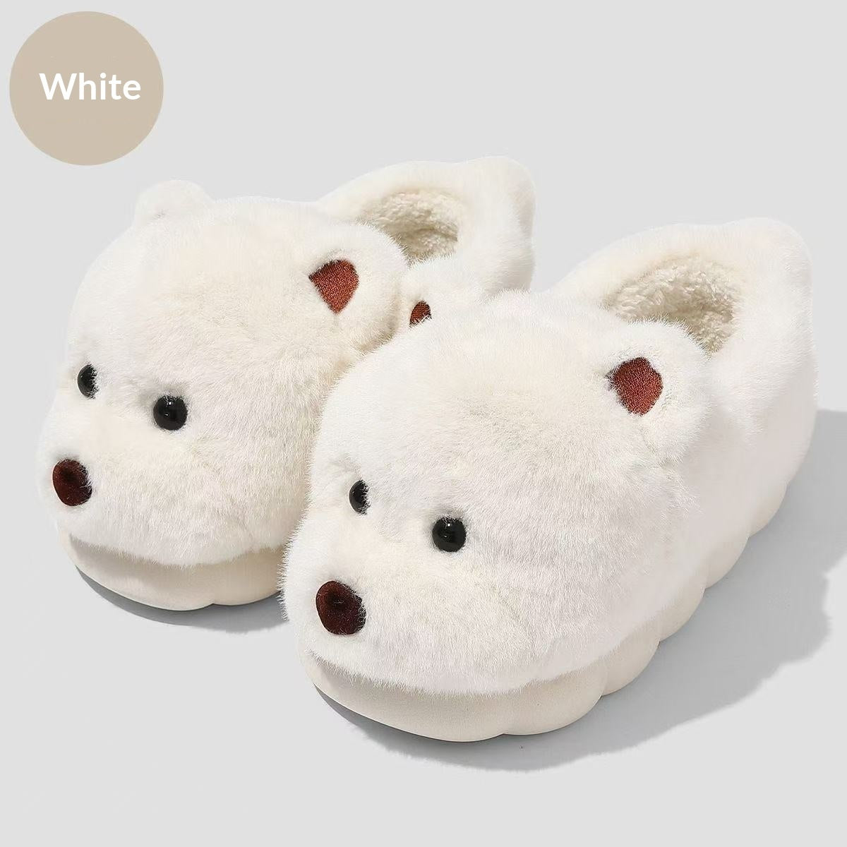 Cartoon Plush Warm Non-slip Thick-soled Cotton Slippers