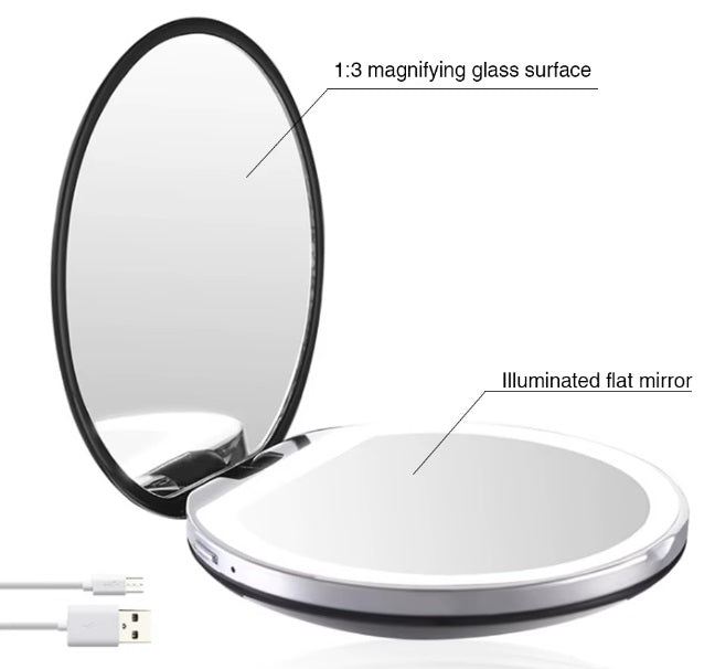 💡🪞 Mini Espejo LED – Iluminación Perfecta para Maquillaje