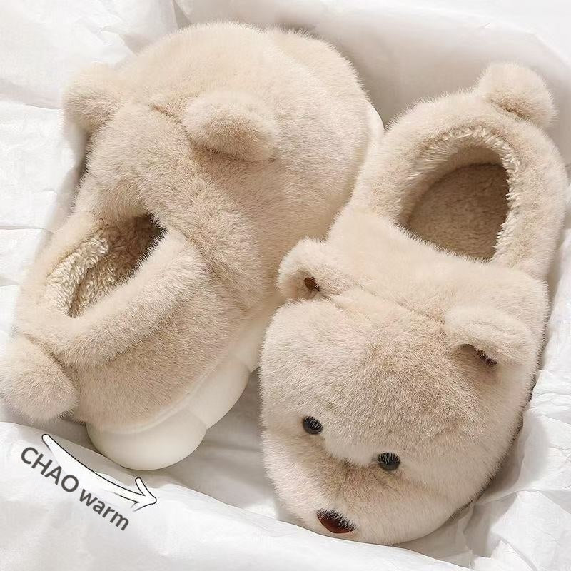 Cartoon Plush Warm Non-slip Thick-soled Cotton Slippers