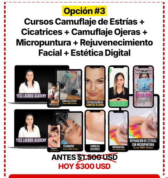 Curso Camuflaje de Estrías - Yess Lacroix Academy (3 Niveles)