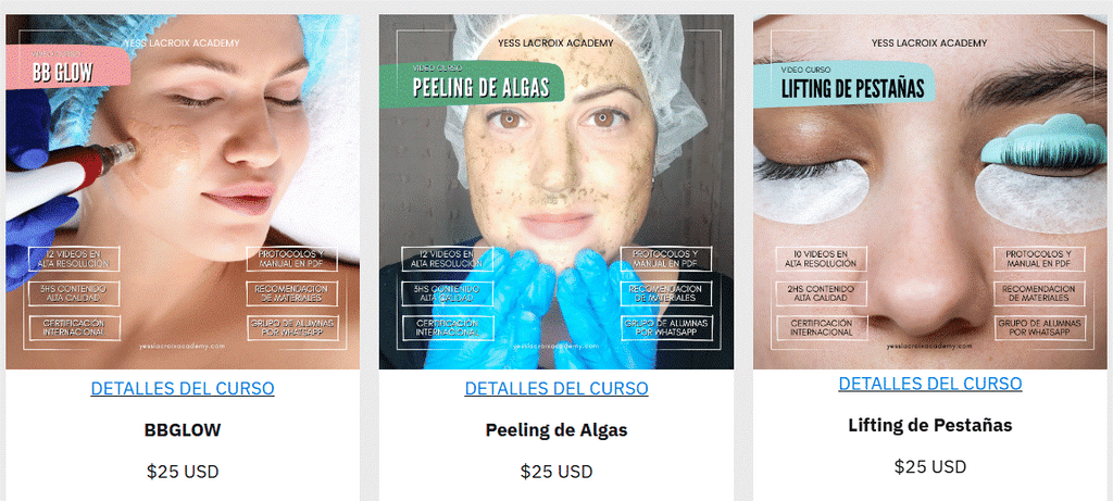 Pack 10 Cursos Estética Facial - Yess Lacroix
