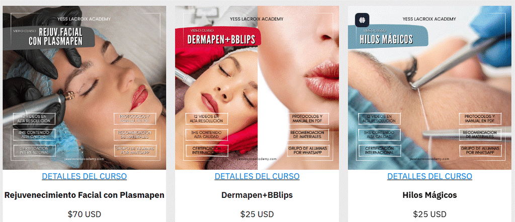 Pack 10 Cursos Estética Facial - Yess Lacroix