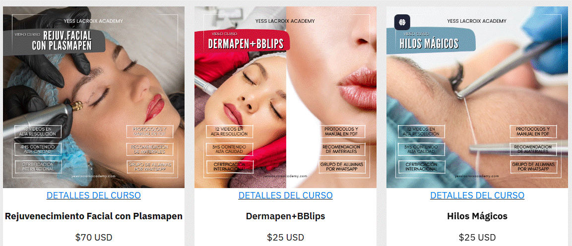 Pack 10 Cursos Estética Facial - Yess Lacroix