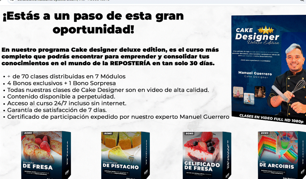 🎂 Cake Designer / Diseñador de Pasteles - Reposteros Iniciantes