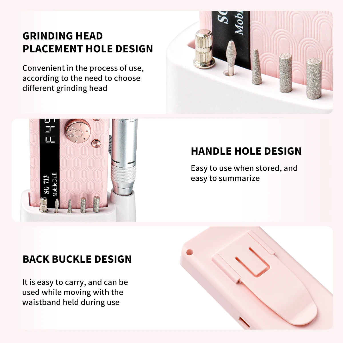 35000/45000RPM Rechargeable Nail Drill Machine Professional Portable Electric Manicure File for Nails Gel Polish Remove Grinding