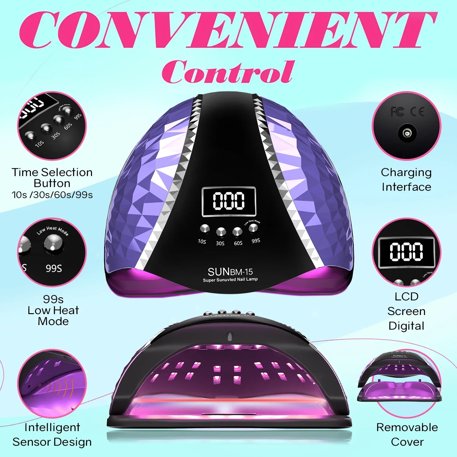 DianaBeauty UV LED Nail Lamp 66 LEDs 280W Nail Dryer for Gel Polish Curing with Automatic Sensor 4 Timer Setting Nail Art Tools