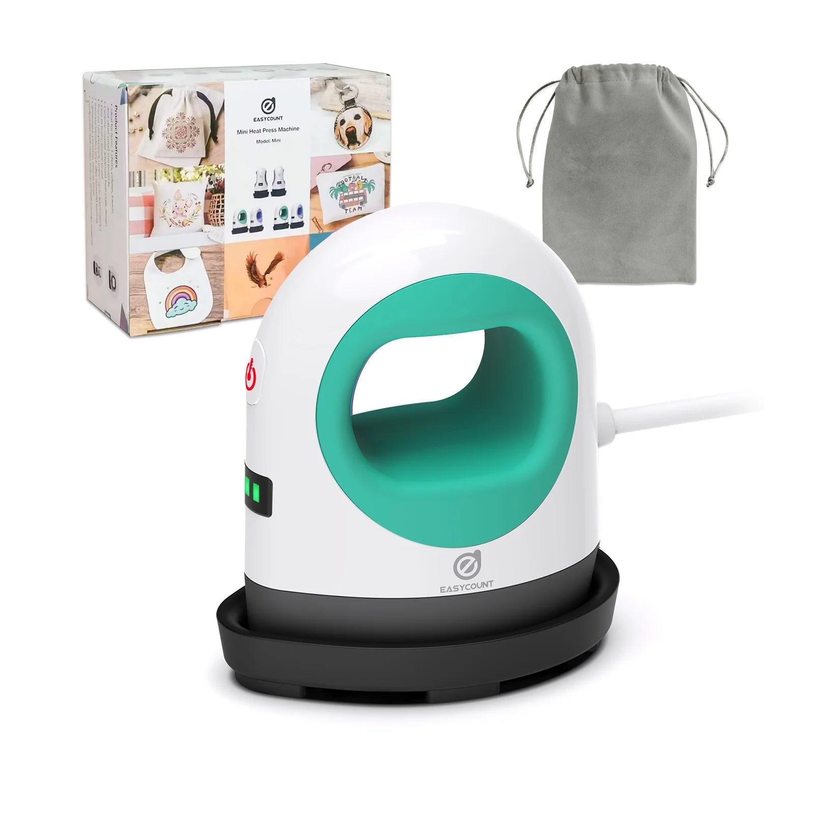 MiniB Heat Press Small Heat Press with 4.33'' *2.67'' Ceramic-Coated Heat Plate for Small Objects Like Shoes, Stuffed Animals, H