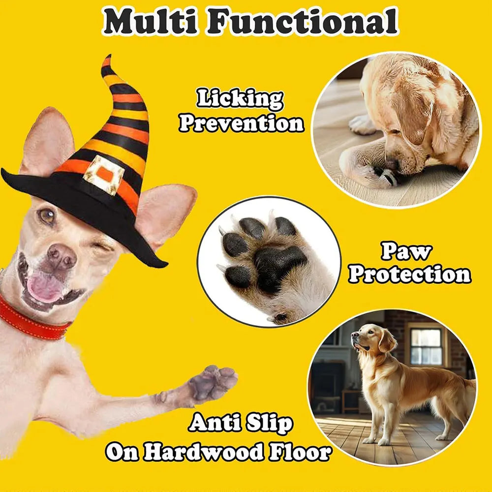 4-Pack Anti-Slip Dog Socks, Prevent Licking and Biting of Hard Wooden Floors, Strong Grip, Paw Protection, Anti-Scratch, Double-Sided Anti-Slip Dog Socks