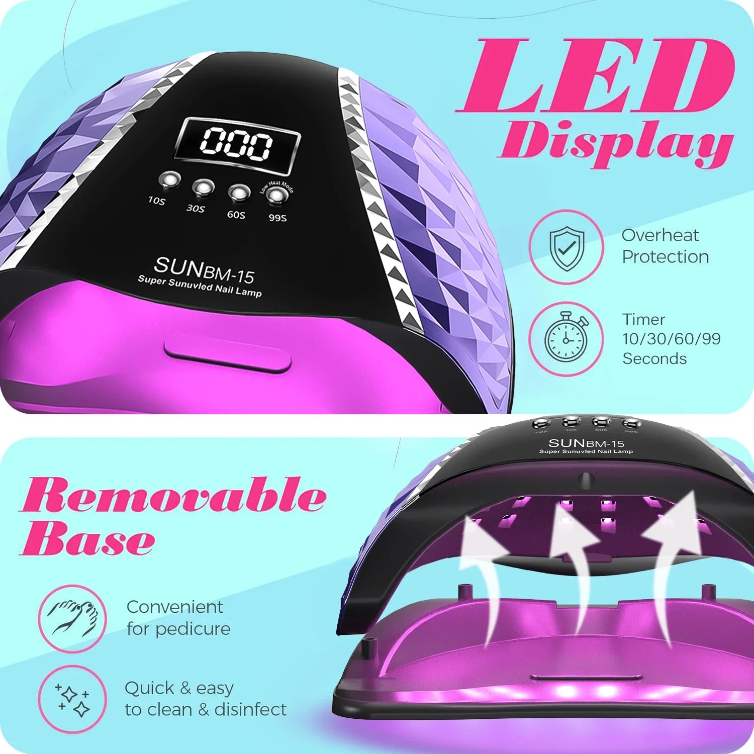 DianaBeauty UV LED Nail Lamp 66 LEDs 280W Nail Dryer for Gel Polish Curing with Automatic Sensor 4 Timer Setting Nail Art Tools