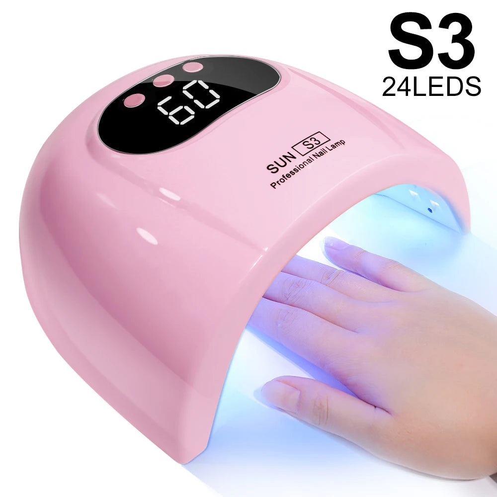 Lámpara UV LED 24/6 para secado de esmalte de uñas en gel con pantalla LED y sensor de movimiento, lámpara secadora de manicura profesional, herramienta de uso doméstico