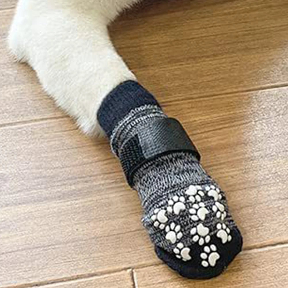 4PCS Pet Shoes, Dog's Foot Covers, Adjustable Indoor And Outdoor Non-Slip Socks For Pets.