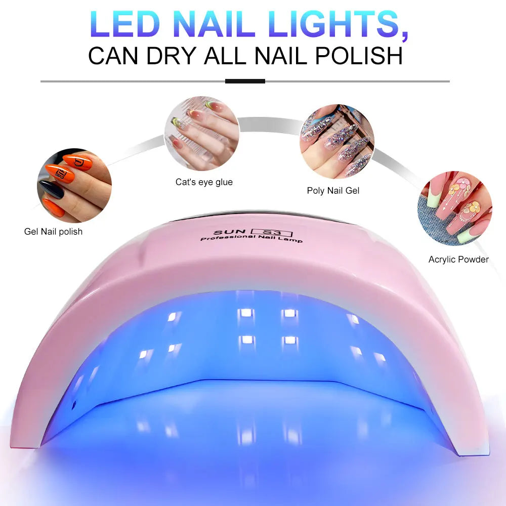 Lámpara UV LED 24/6 para secado de esmalte de uñas en gel con pantalla LED y sensor de movimiento, lámpara secadora de manicura profesional, herramienta de uso doméstico