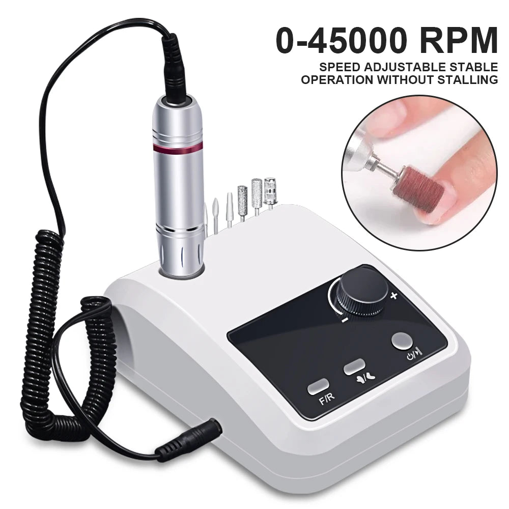 45000 RPM Electric Nail Drill Machine for Nails Electric File HD Display Metal Manicure Pen Professional nail lathe Sander