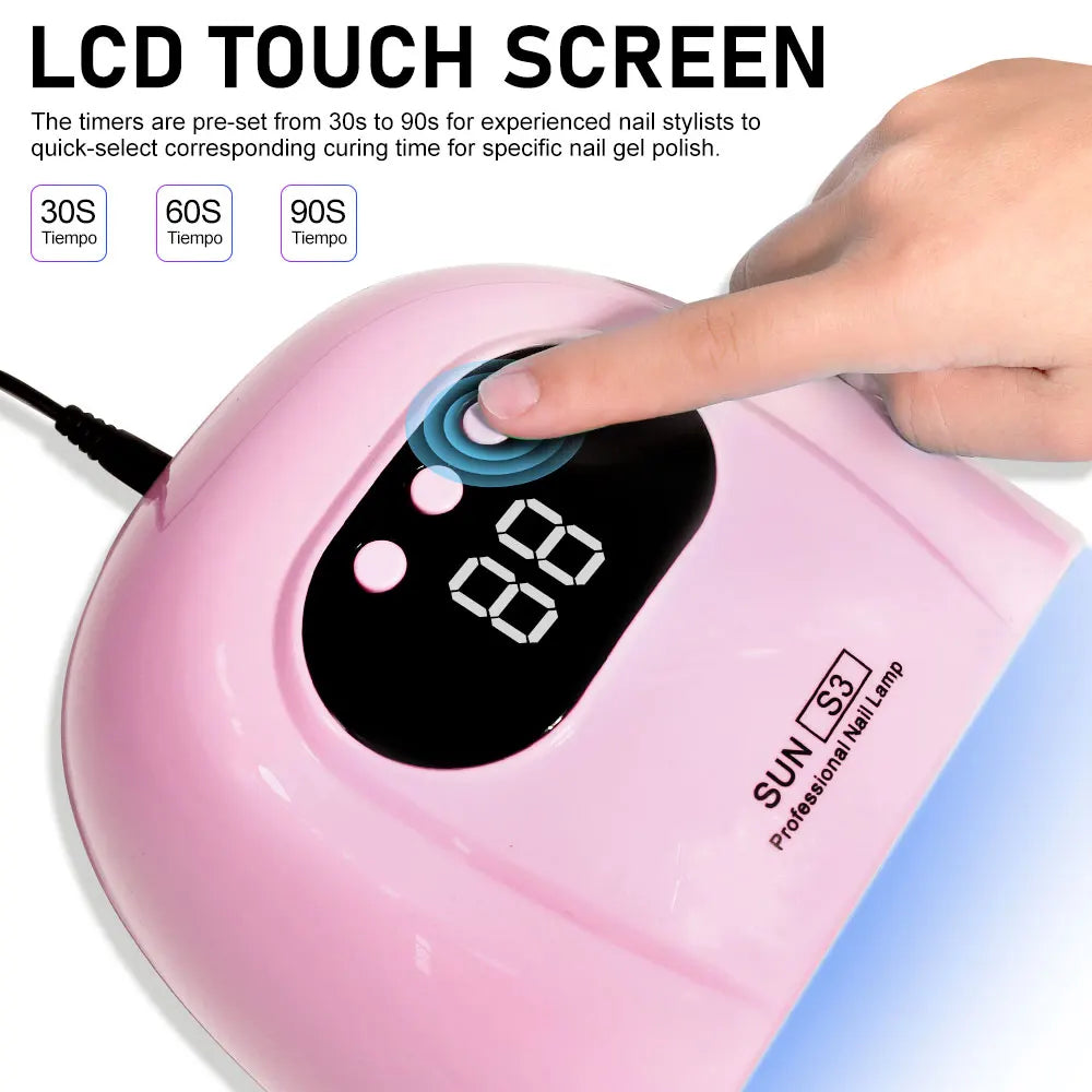Lámpara UV LED 24/6 para secado de esmalte de uñas en gel con pantalla LED y sensor de movimiento, lámpara secadora de manicura profesional, herramienta de uso doméstico
