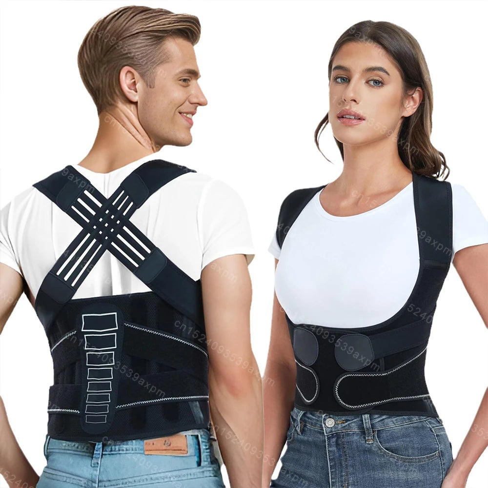 Back Brace Posture Corrector for Women and Men Adjustable Shoulder Straightener Full Back Lumbar Support Belt Lower Pain Relief