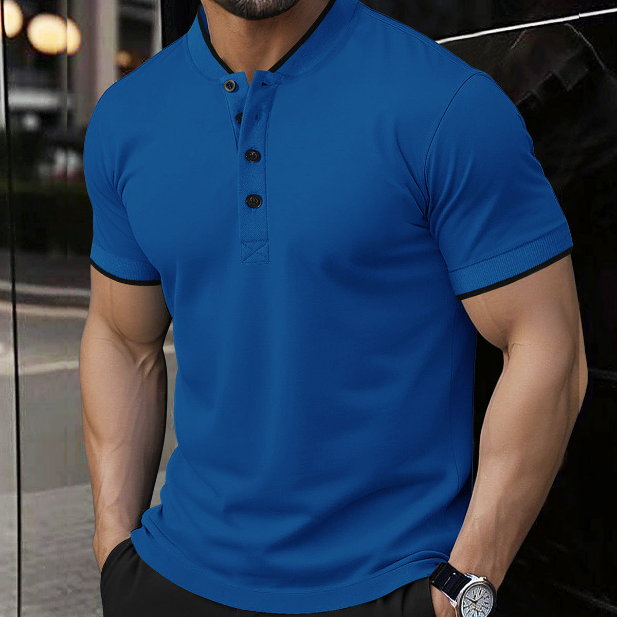Mens Versatile Casual Short-sleeve Top