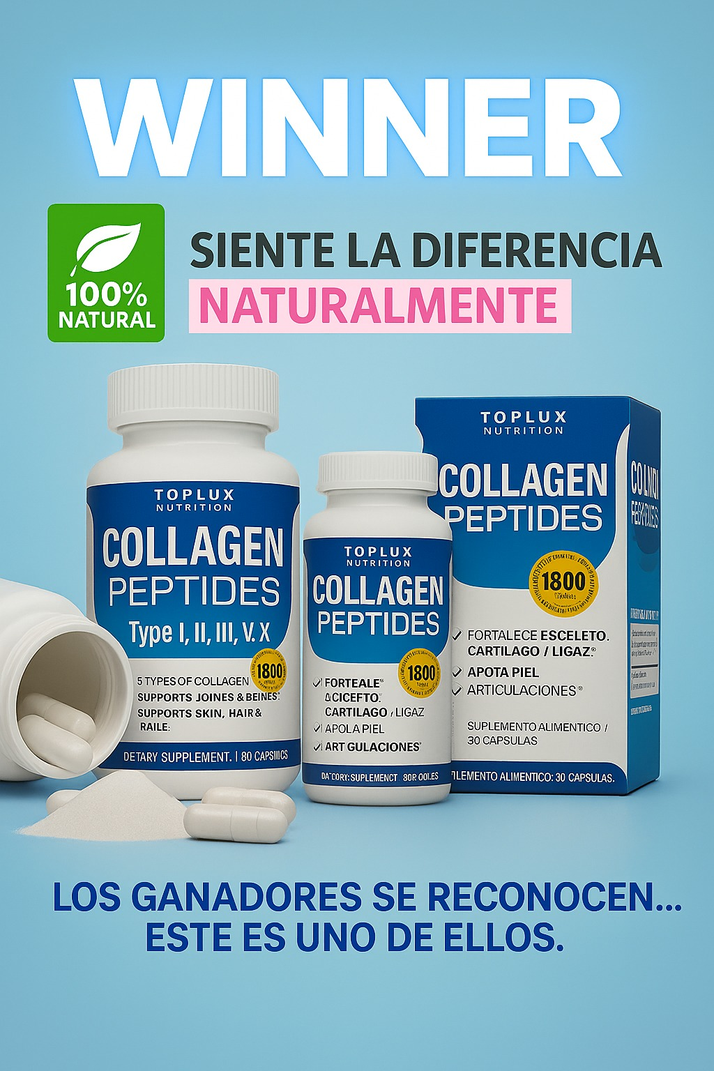 COLLAGEN PEPTIDES - Recupera Tu Juventud (5 Tipos de Colágeno)
