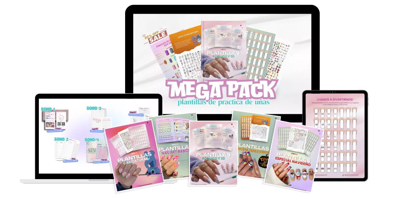 🔥📚 Mega Pack de Plantillas de Uñas - +1500 Ejercicios - TR3ndyFB