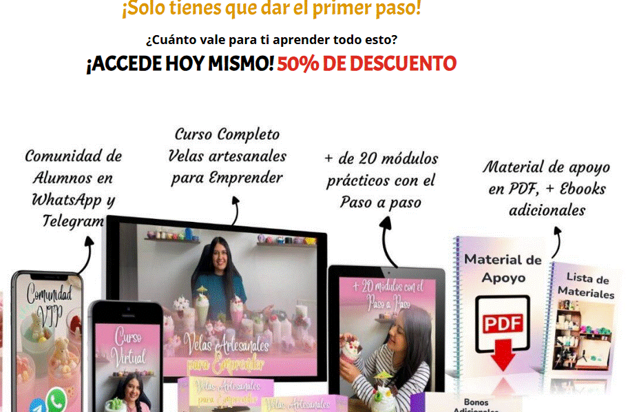 🕯️✨Velas Artesanales para Emprender - Curso Completo + 3 Bonos